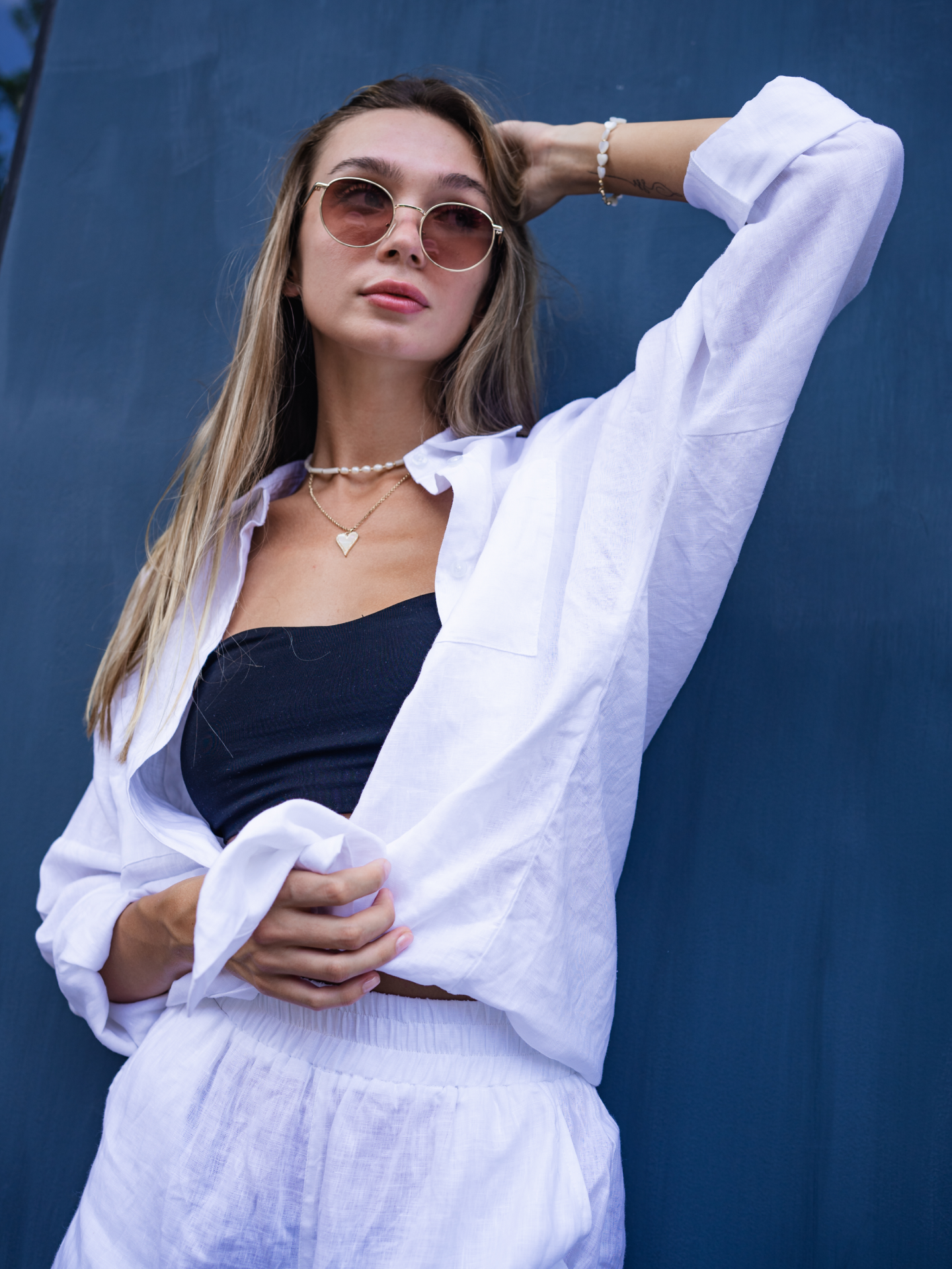 Base Linen Shirt in Pearl White