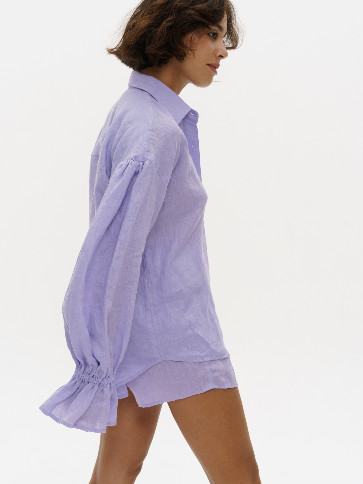 Parisian Linen Shirt in Lavender