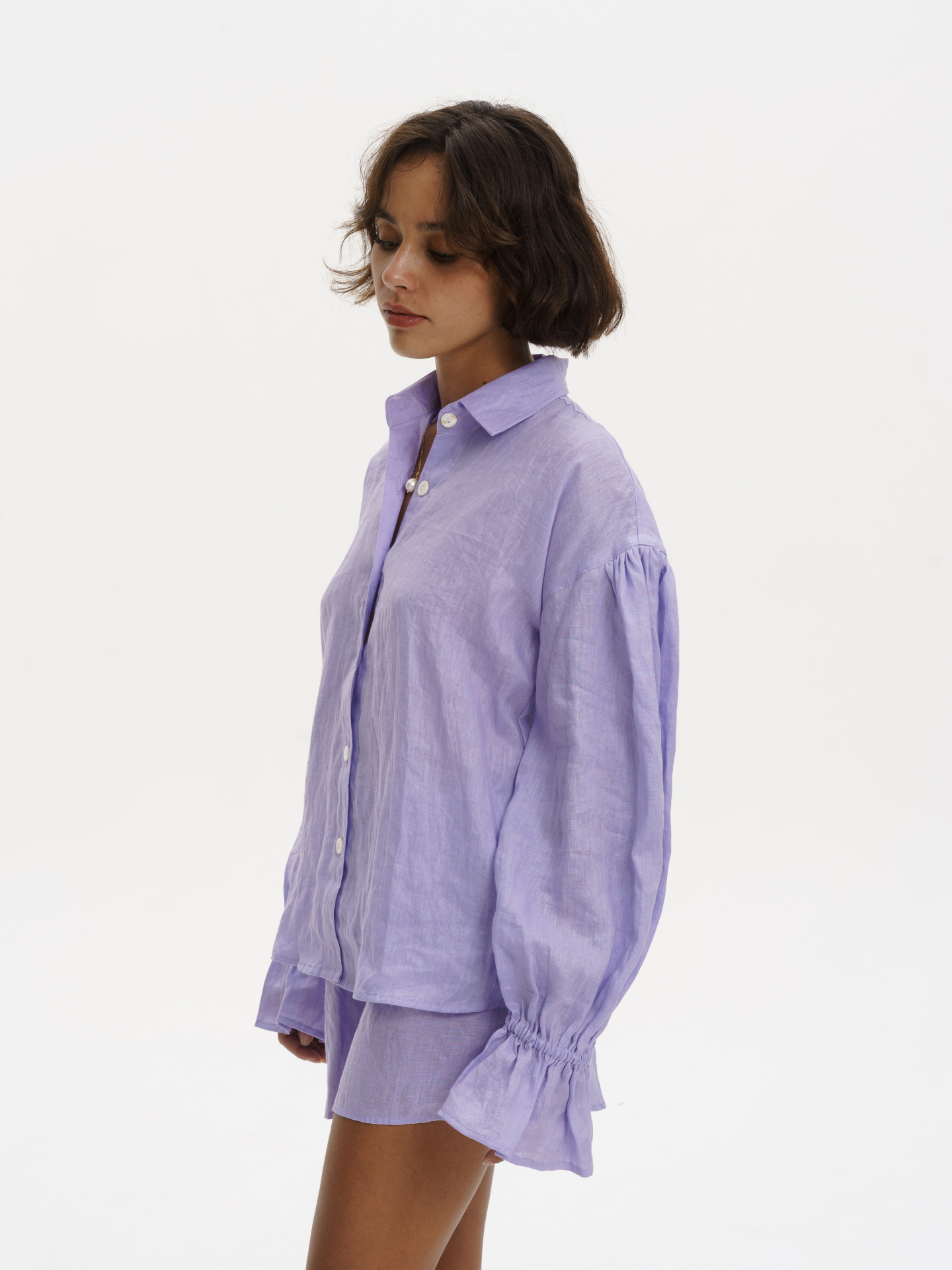 Parisian Linen Shirt in Lavender