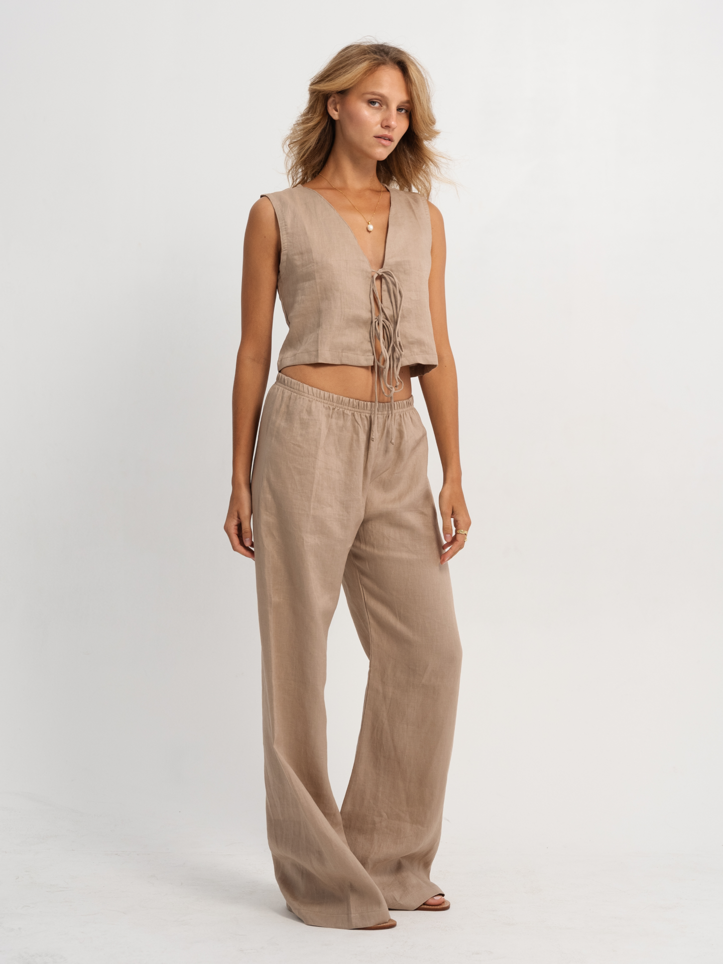 Linen Relaxed Pants in Earth