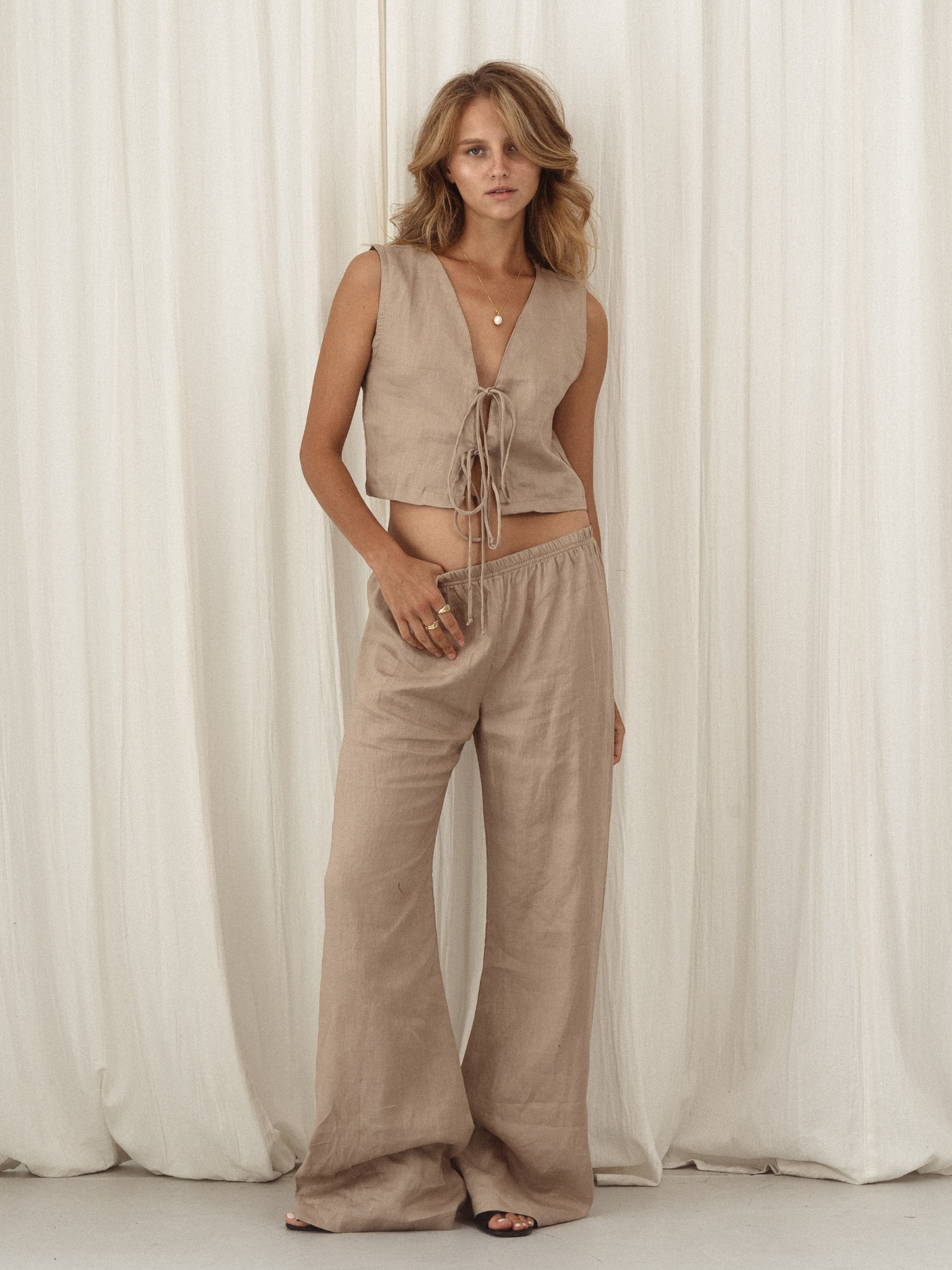 Linen Relaxed Pants in Earth