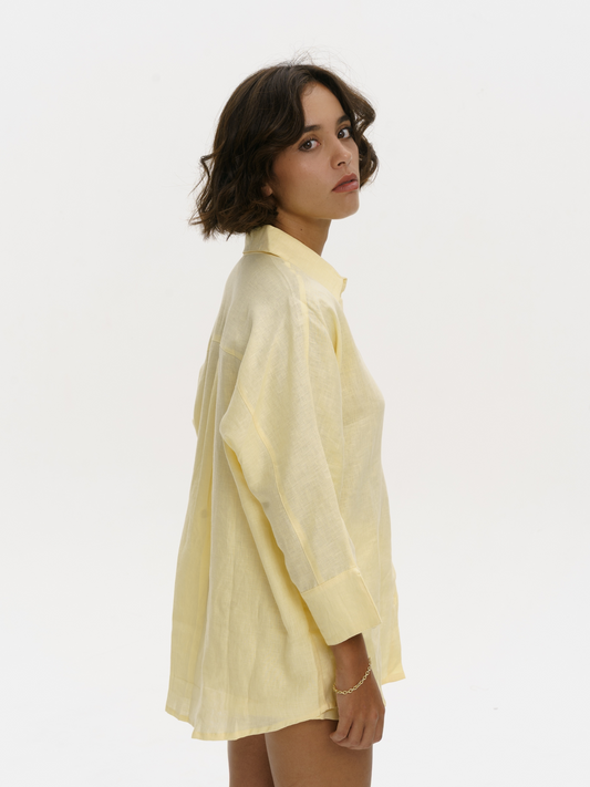 Blooming Linen Shirt in Yellow