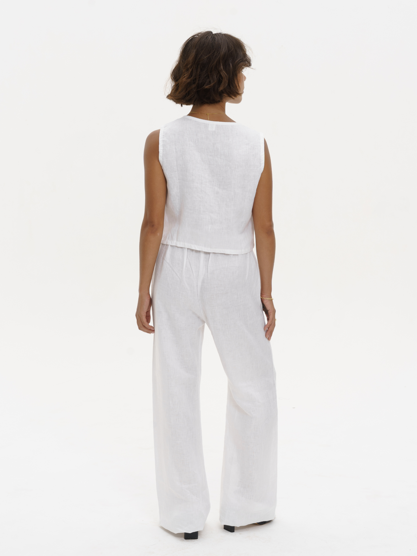 Linen Relaxed Pants in White