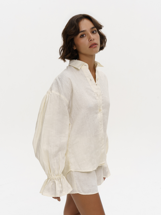Parisian Linen Shirt in Cream