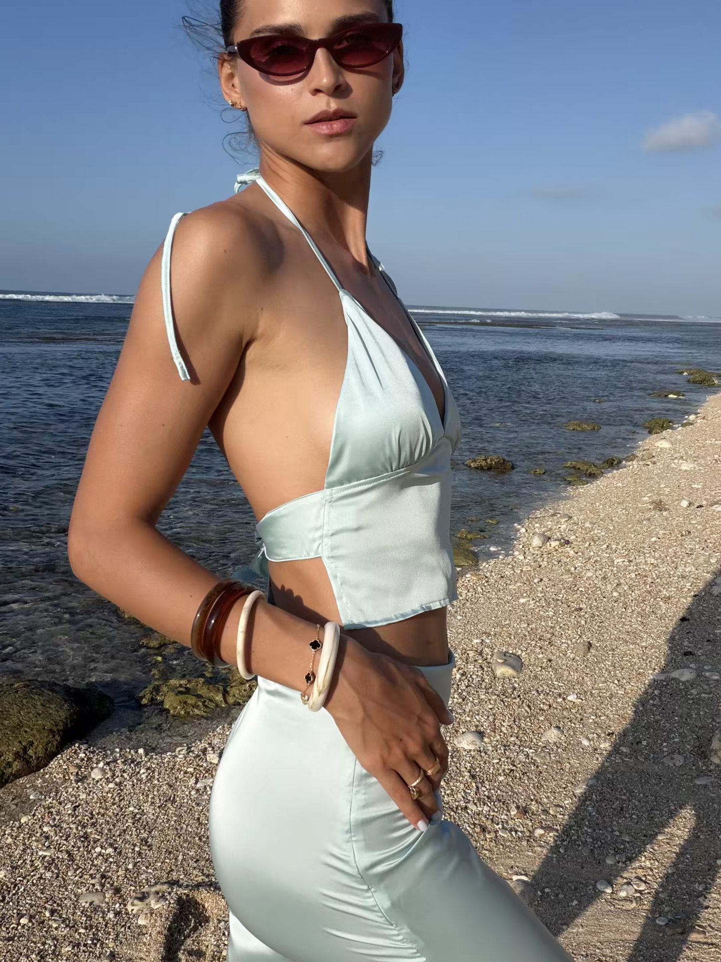 Veil Top in Aqua