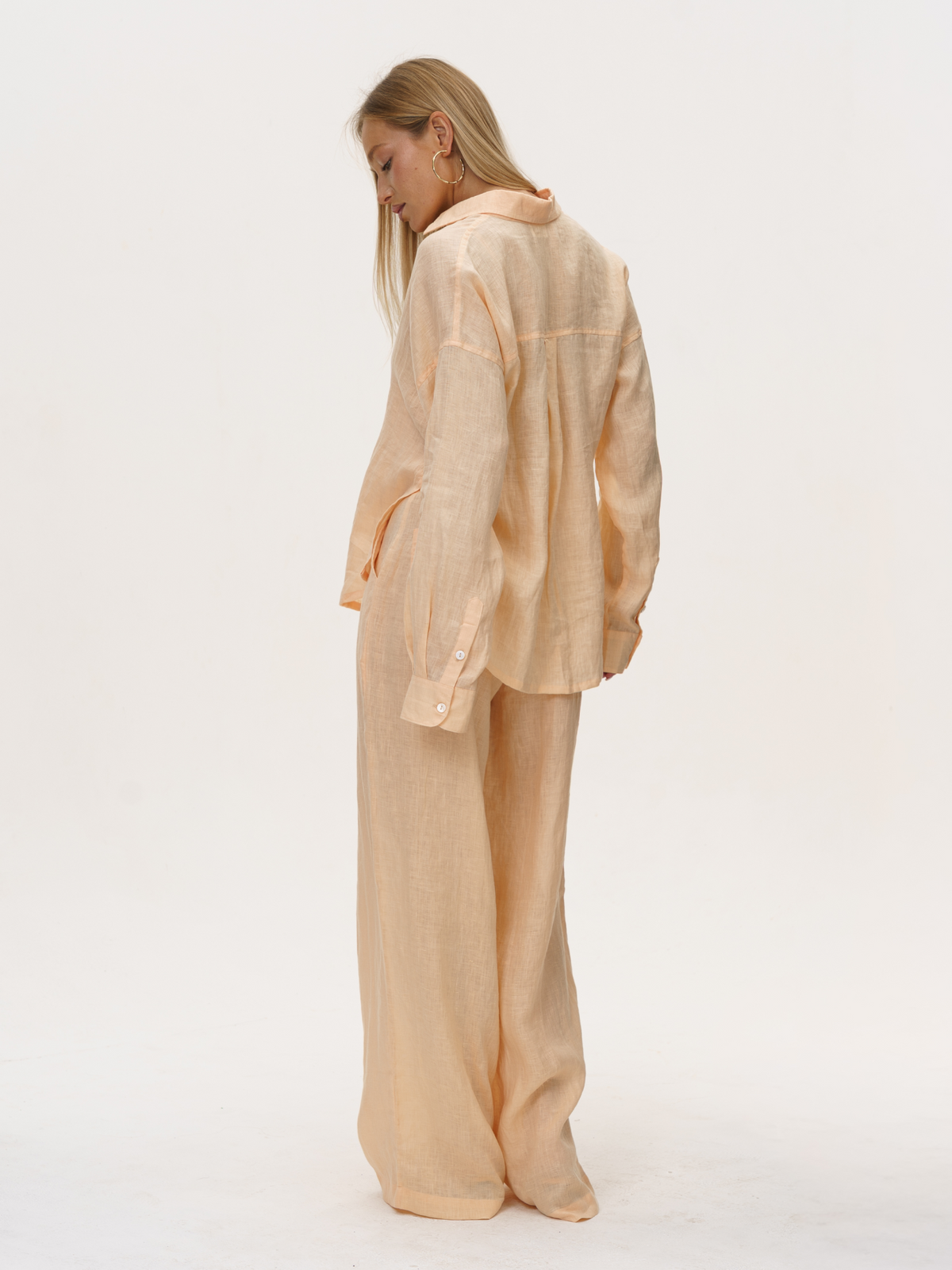 Aura Linen Pants in Peach