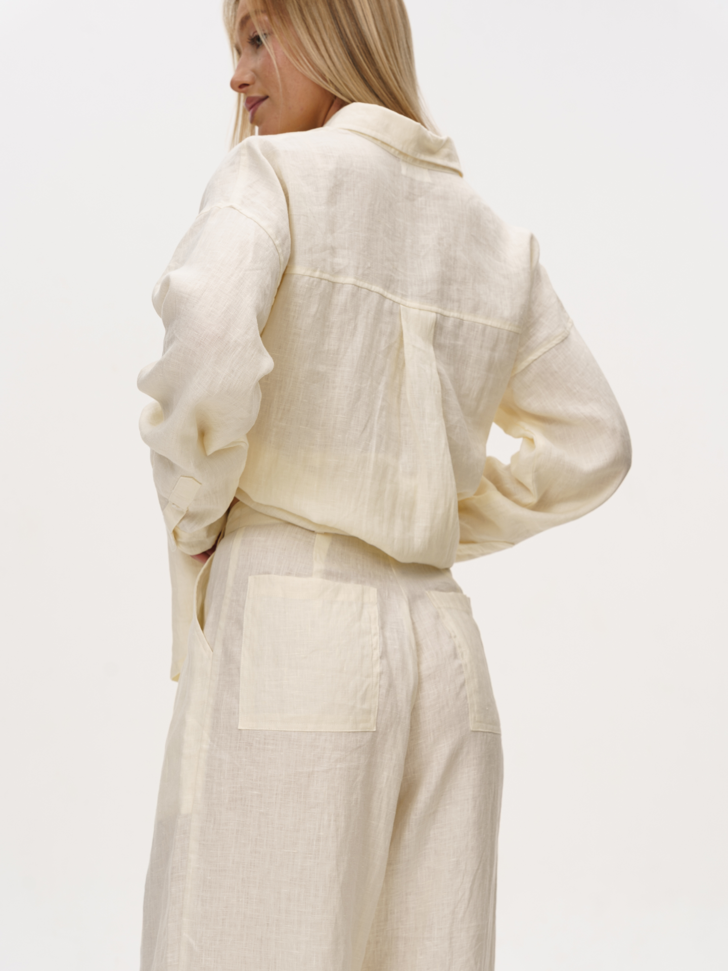 Aura Linen Pants in Vanilla