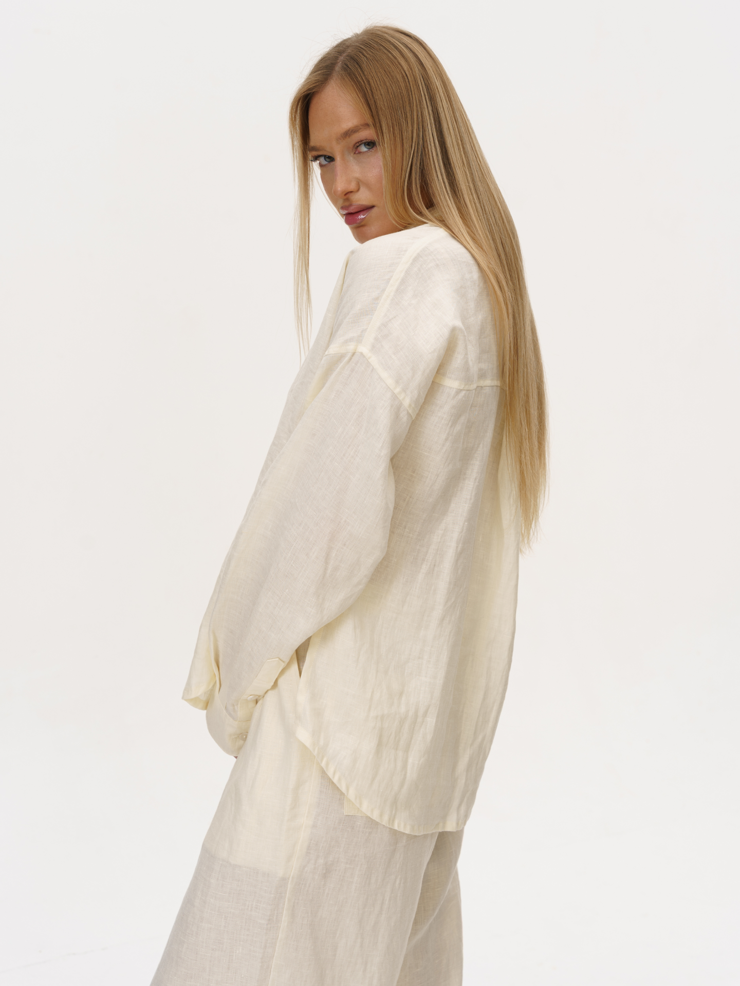 Aura Linen Pants in Vanilla