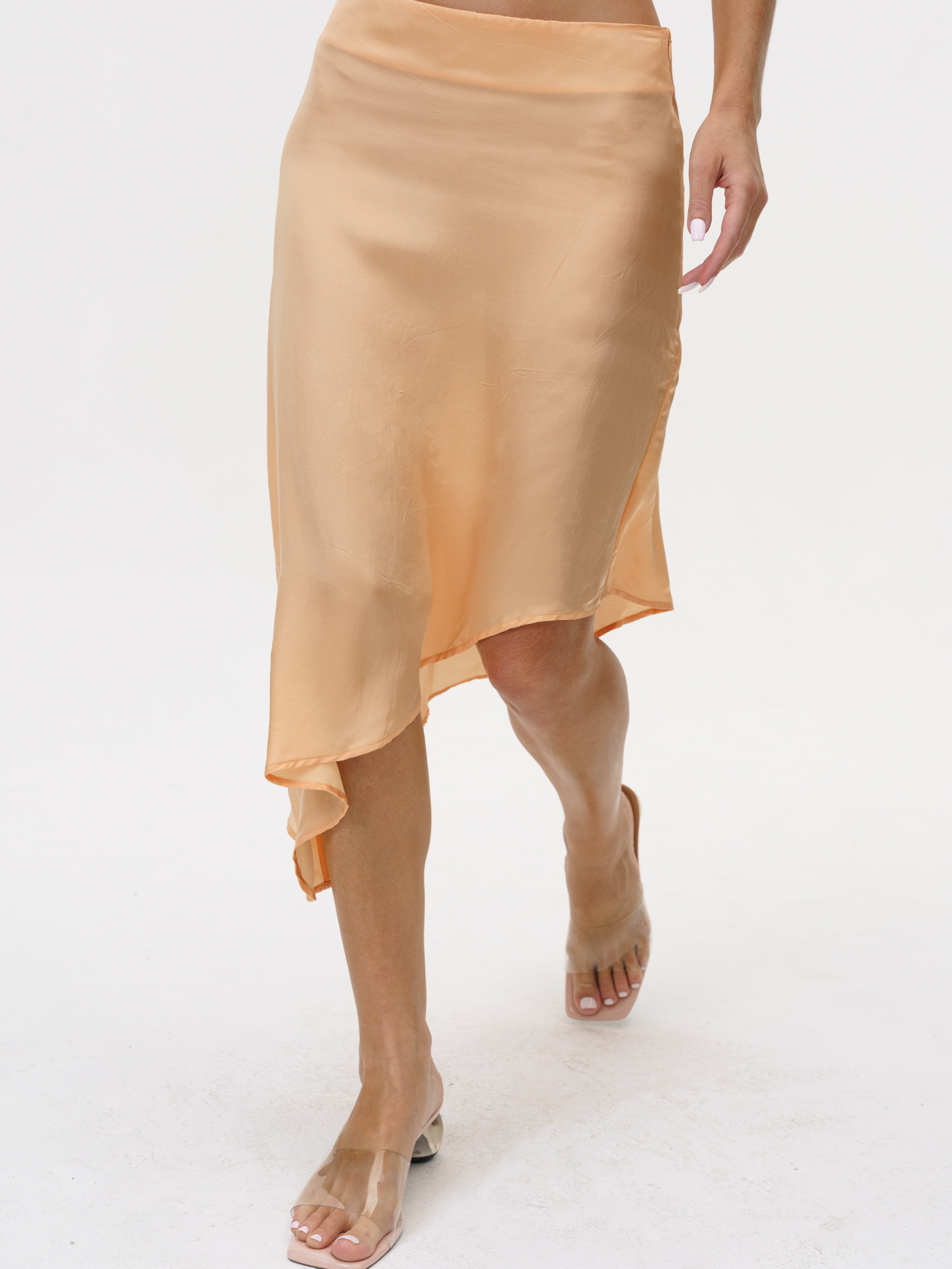 Veil Bias Skirt in Peach