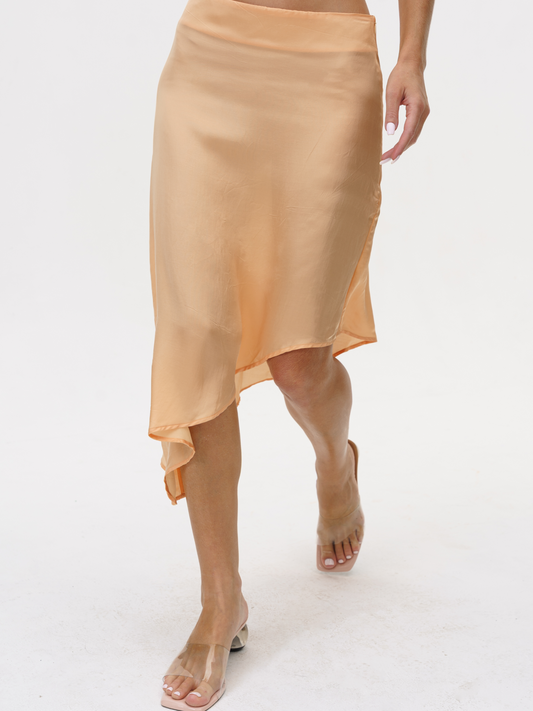 Veil Bias Skirt in Peach