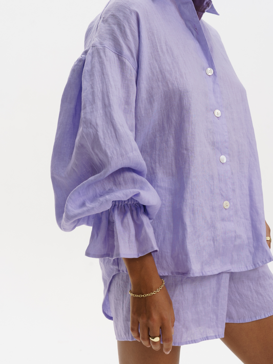 Parisian Linen Shirt in Lavender