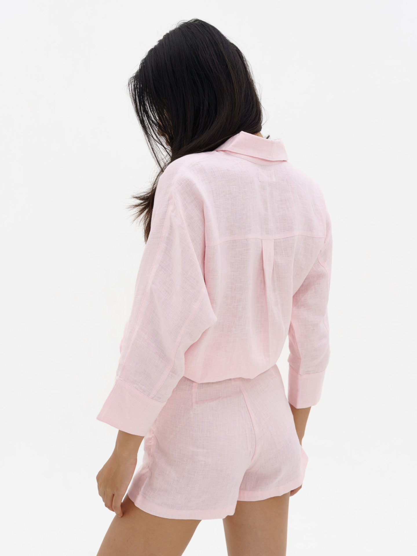 Blooming Linen Shirt in Baby Pink
