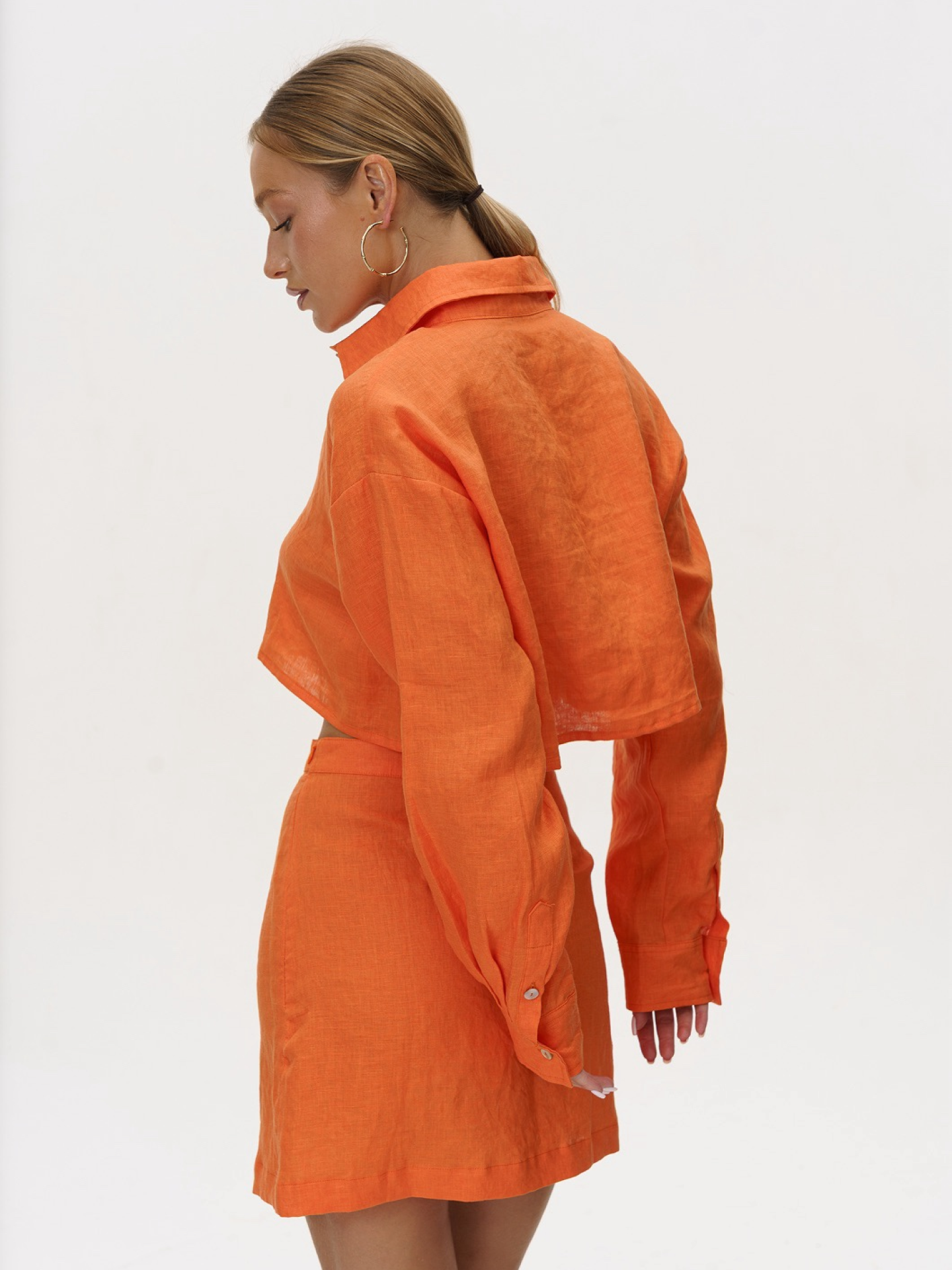 Forme Linen Skirt in Papaya