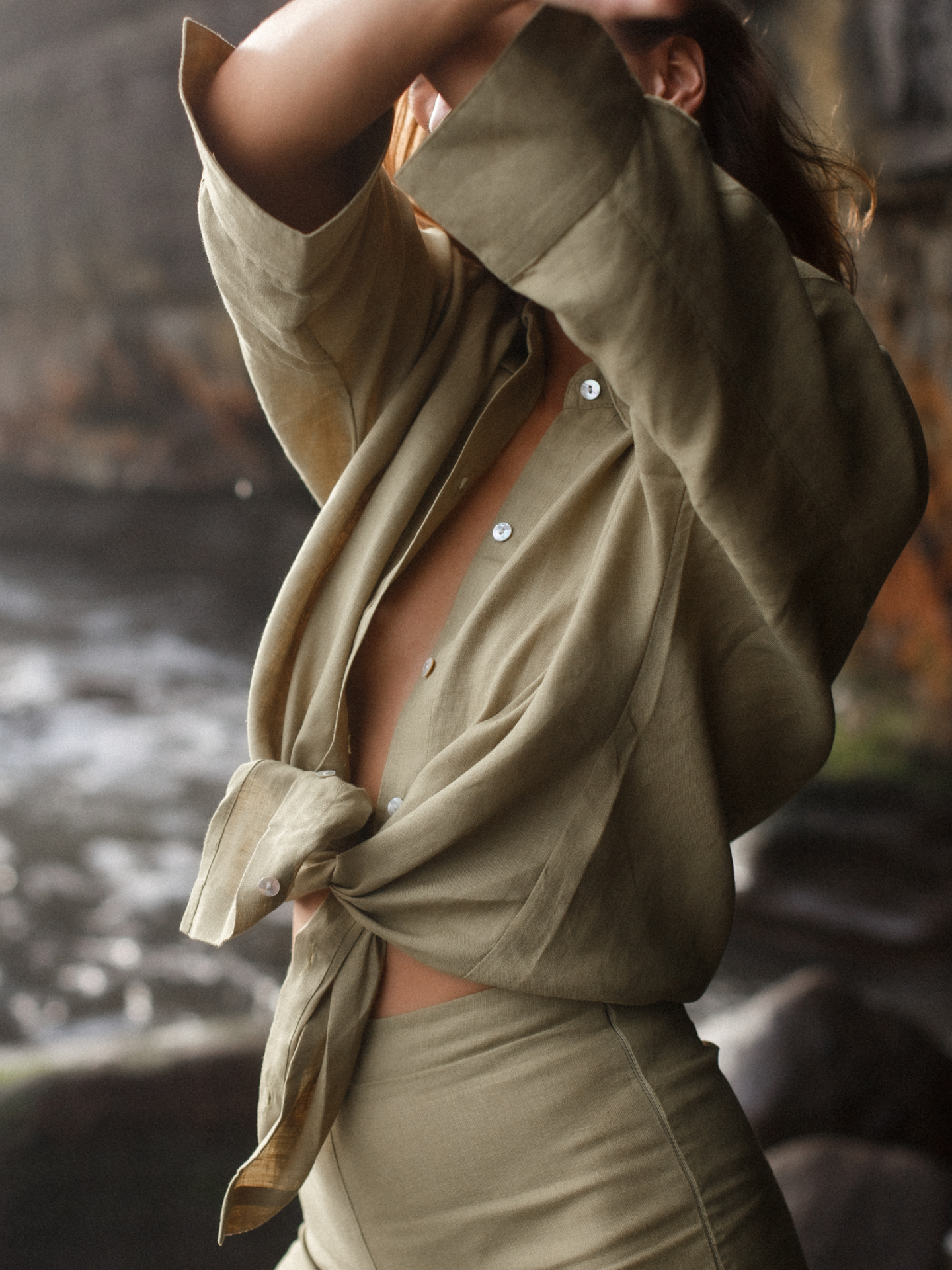 Blooming Linen Shirt in Lime