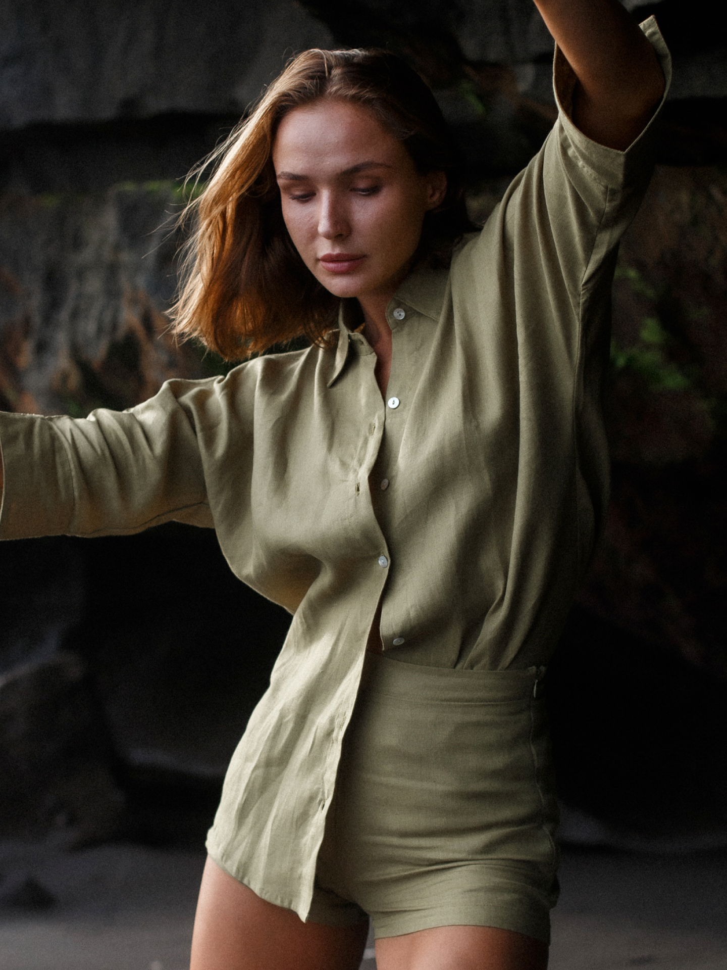 Blooming Linen Shirt in Lime