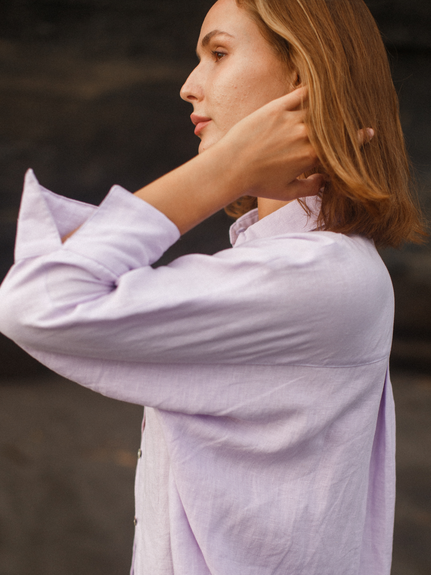 Blooming Linen Shirt in Lavender