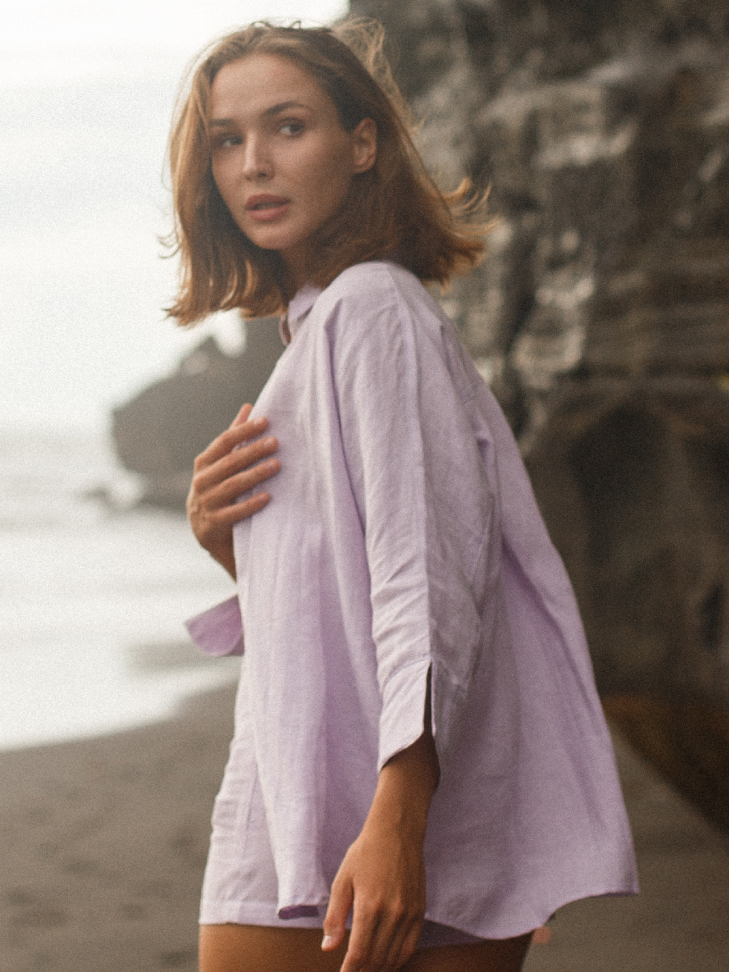 Blooming Linen Shirt in Lavender