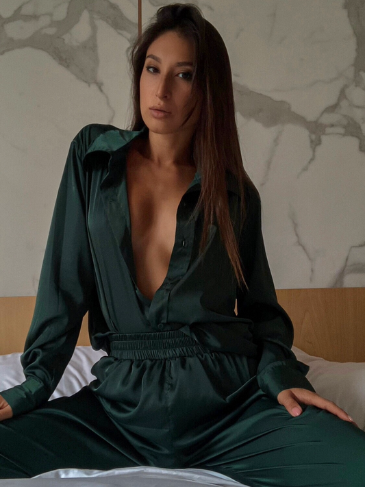 Silky Shirt in Emerald