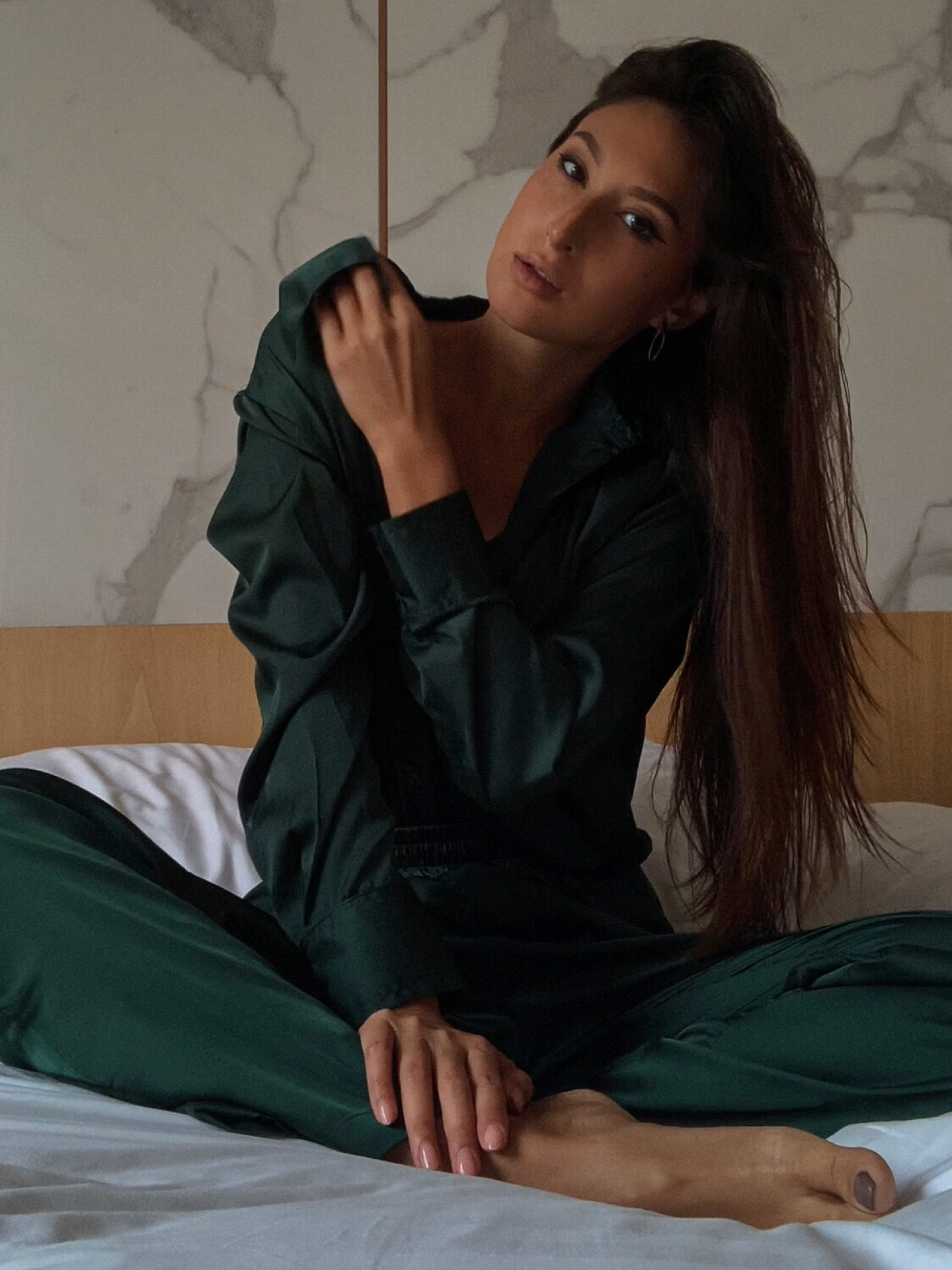 Silky Long Pants in Emerald